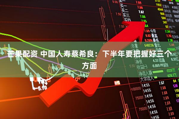 芒果配资 中国人寿蔡希良：下半年要把握好三个方面