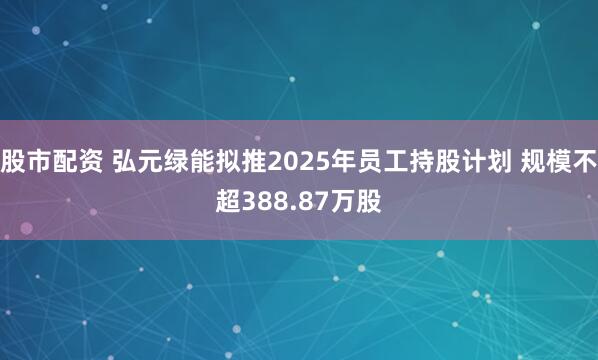 股市配资 弘元绿能拟推2025年员工持股计划 规模不超388.87万股
