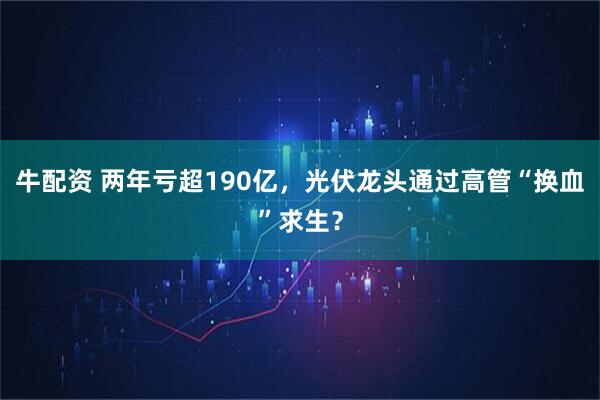 牛配资 两年亏超190亿，光伏龙头通过高管“换血”求生？